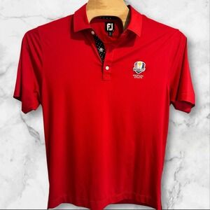 Footjoy Polo Shirt Mens Large Red Stars Ryder Cup‎ 2020 Whistling Straits Golf